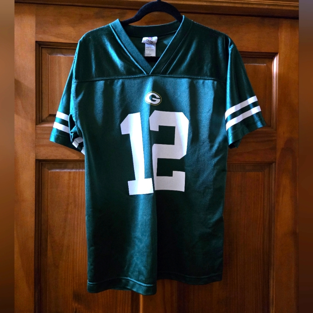 GREEN BAY PACKERS  #12  RODGERS Jersey YOUTH XL Drk Green